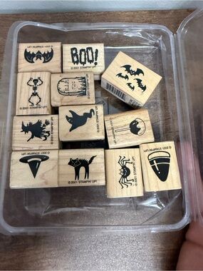 15 Stamps - Stampin' Up! Halloween Wood Rubber Stamp Sets
